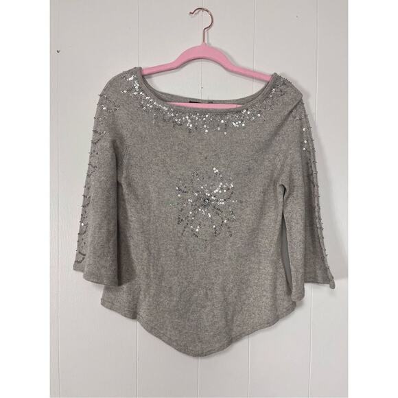 New Arden B Gray Silk Cashmere Boat Neck Sweater Women’s Small - Picture 1 of 9